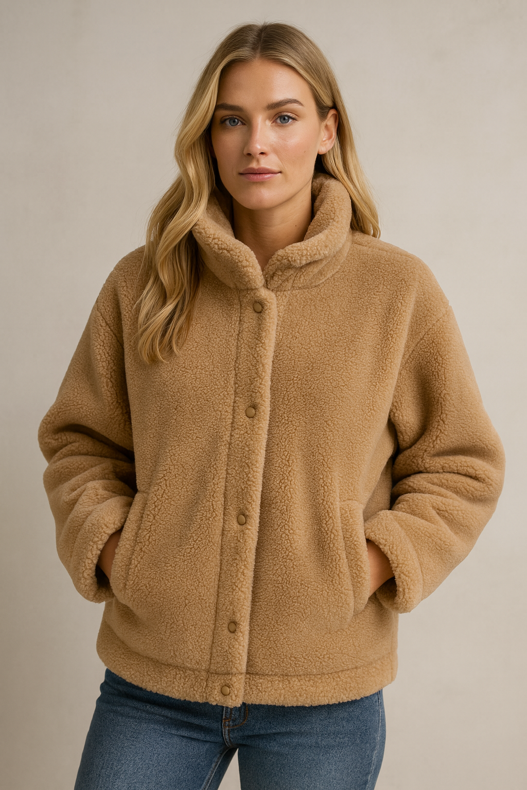 Dames Fleece Bomberjas Warm Met Opstaande Kraag - StudioMarella
