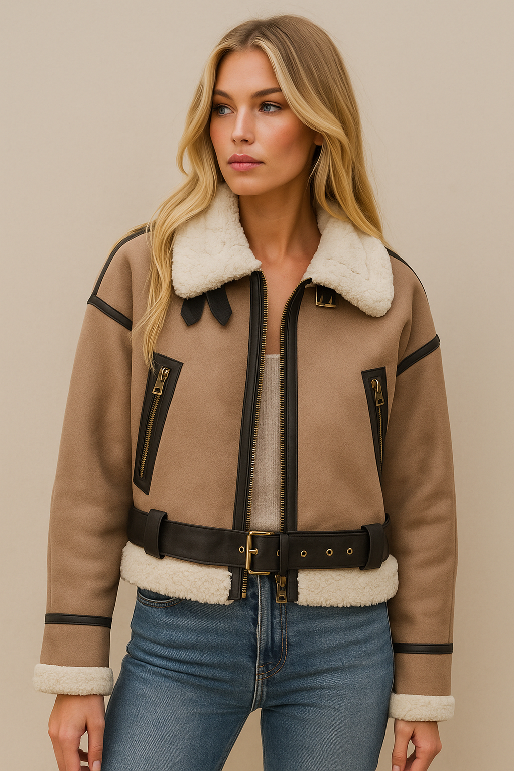 Dames Teddyjas Warme Pilotjas met Voering - StudioMarella