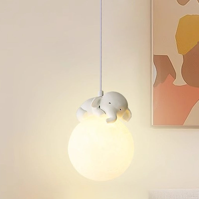 Speelse Hanglamp met Cartoon Figuren – PE Lampenkap en G9 Fitting – Wit Wandlicht voor Kinderkamer