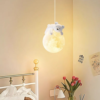 Speelse Hanglamp met Cartoon Figuren – PE Lampenkap en G9 Fitting – Wit Wandlicht voor Kinderkamer