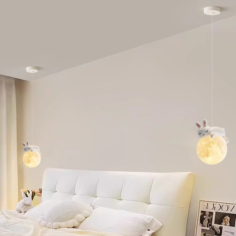 Speelse Hanglamp met Cartoon Figuren – PE Lampenkap en G9 Fitting – Wit Wandlicht voor Kinderkamer