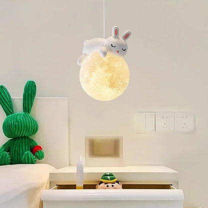 Speelse Hanglamp met Cartoon Figuren – PE Lampenkap en G9 Fitting – Wit Wandlicht voor Kinderkamer