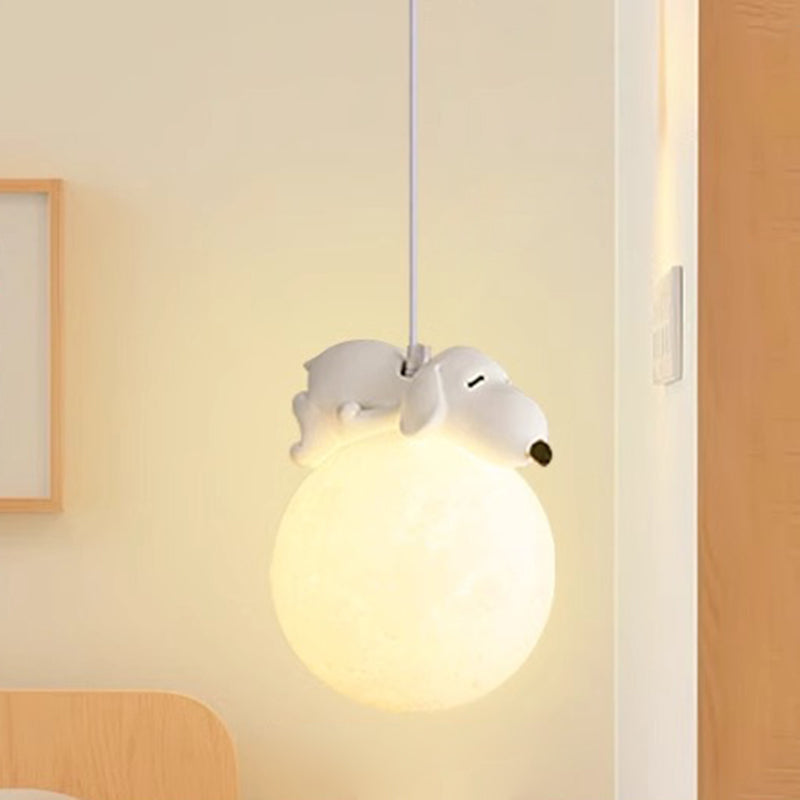 Speelse Hanglamp met Cartoon Figuren – PE Lampenkap en G9 Fitting – Wit Wandlicht voor Kinderkamer