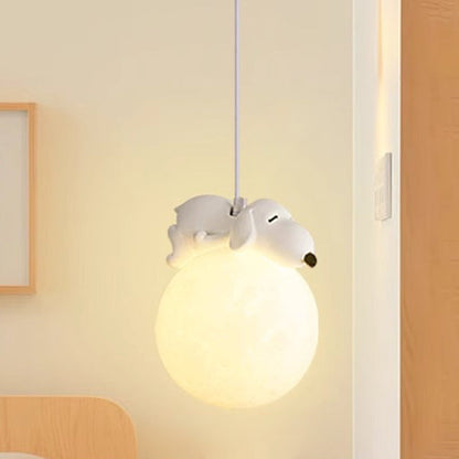 Speelse Hanglamp met Cartoon Figuren – PE Lampenkap en G9 Fitting – Wit Wandlicht voor Kinderkamer