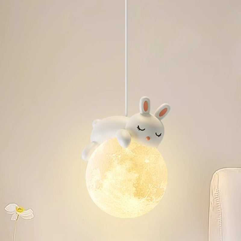 Speelse Hanglamp met Cartoon Figuren – PE Lampenkap en G9 Fitting – Wit Wandlicht voor Kinderkamer