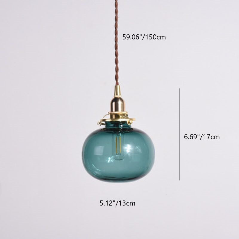 Vintage Hanglamp Goud met Glazen Kap E26 – Retro Koperen Verlichting voor Woonkamer en Eettafel