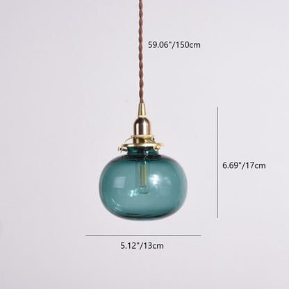 Vintage Hanglamp Goud met Glazen Kap E26 – Retro Koperen Verlichting voor Woonkamer en Eettafel