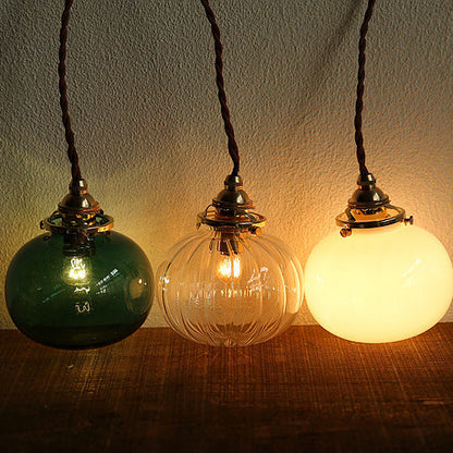 Vintage Hanglamp Goud met Glazen Kap E26 – Retro Koperen Verlichting voor Woonkamer en Eettafel