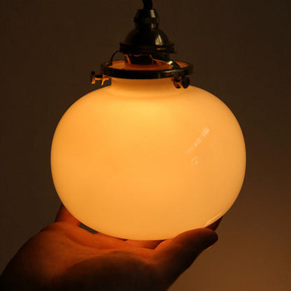 Vintage Hanglamp Goud met Glazen Kap E26 – Retro Koperen Verlichting voor Woonkamer en Eettafel