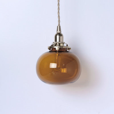 Vintage Hanglamp Goud met Glazen Kap E26 – Retro Koperen Verlichting voor Woonkamer en Eettafel