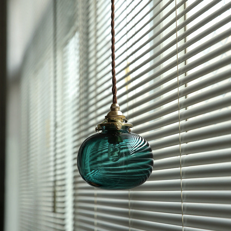 Vintage Hanglamp Goud met Glazen Kap E26 – Retro Koperen Verlichting voor Woonkamer en Eettafel