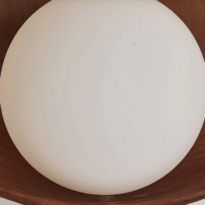 Wandlamp Resin Glas Rond 23x23cm Wit Houtkleur G4 Slaapkamer Woonkamer Sfeerverlichting