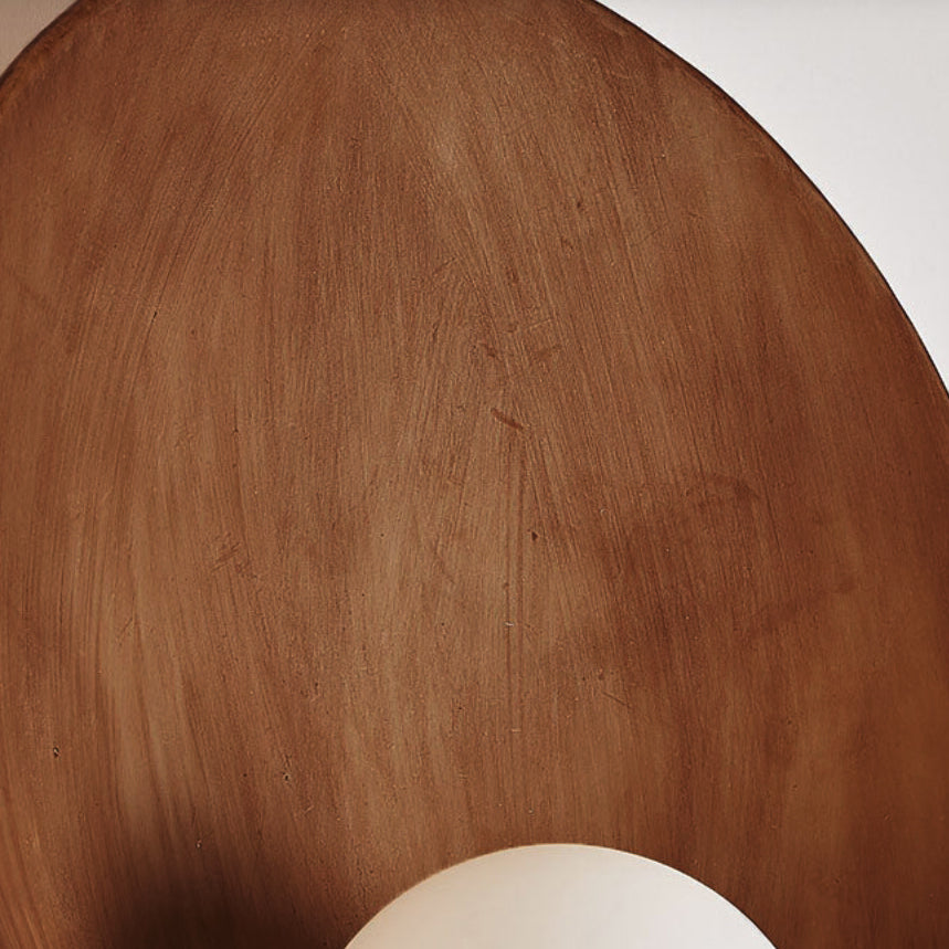 Wandlamp Resin Glas Rond 23x23cm Wit Houtkleur G4 Slaapkamer Woonkamer Sfeerverlichting