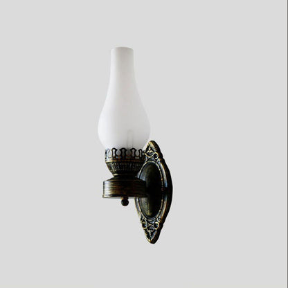 Wandlamp Petroleumstijl Glas Brons Metaal 42cm Hal Woonkamer Slaapkamer Retro Vintage Olielamp Look E26 Sfeerlamp