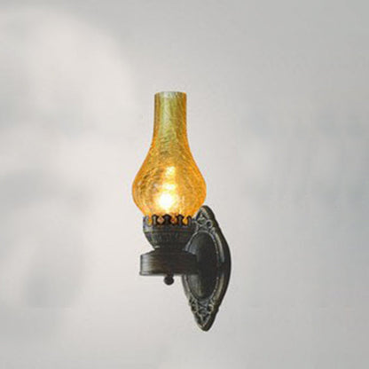 Wandlamp Petroleumstijl Glas Brons Metaal 42cm Hal Woonkamer Slaapkamer Retro Vintage Olielamp Look E26 Sfeerlamp