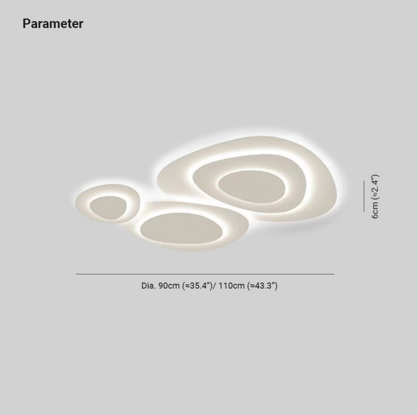 Plafondlamp LED Organisch Vormen Wit Metaal Dimbaar Woonkamer Slaapkamer 90 110cm