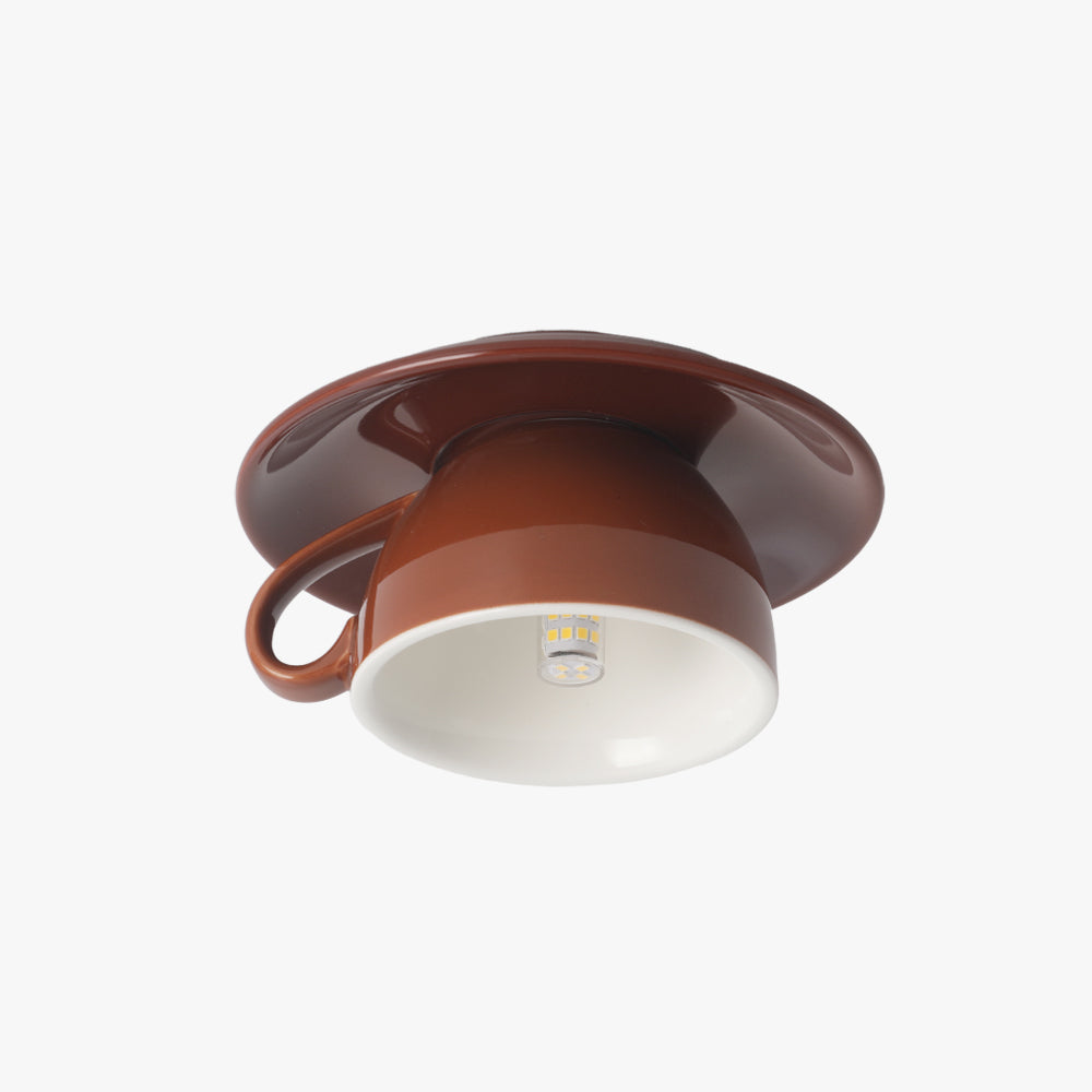 Plafondlamp Keramiek Koffiekop Vorm LED Blauw Roze Geel Slaapkamer Woonkamer Speels Design