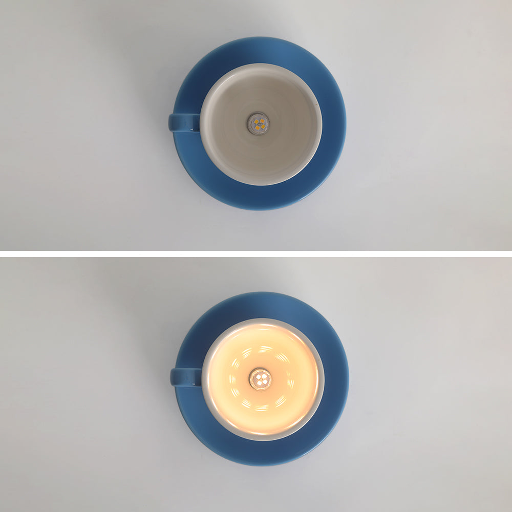Plafondlamp Keramiek Koffiekop Vorm LED Blauw Roze Geel Slaapkamer Woonkamer Speels Design