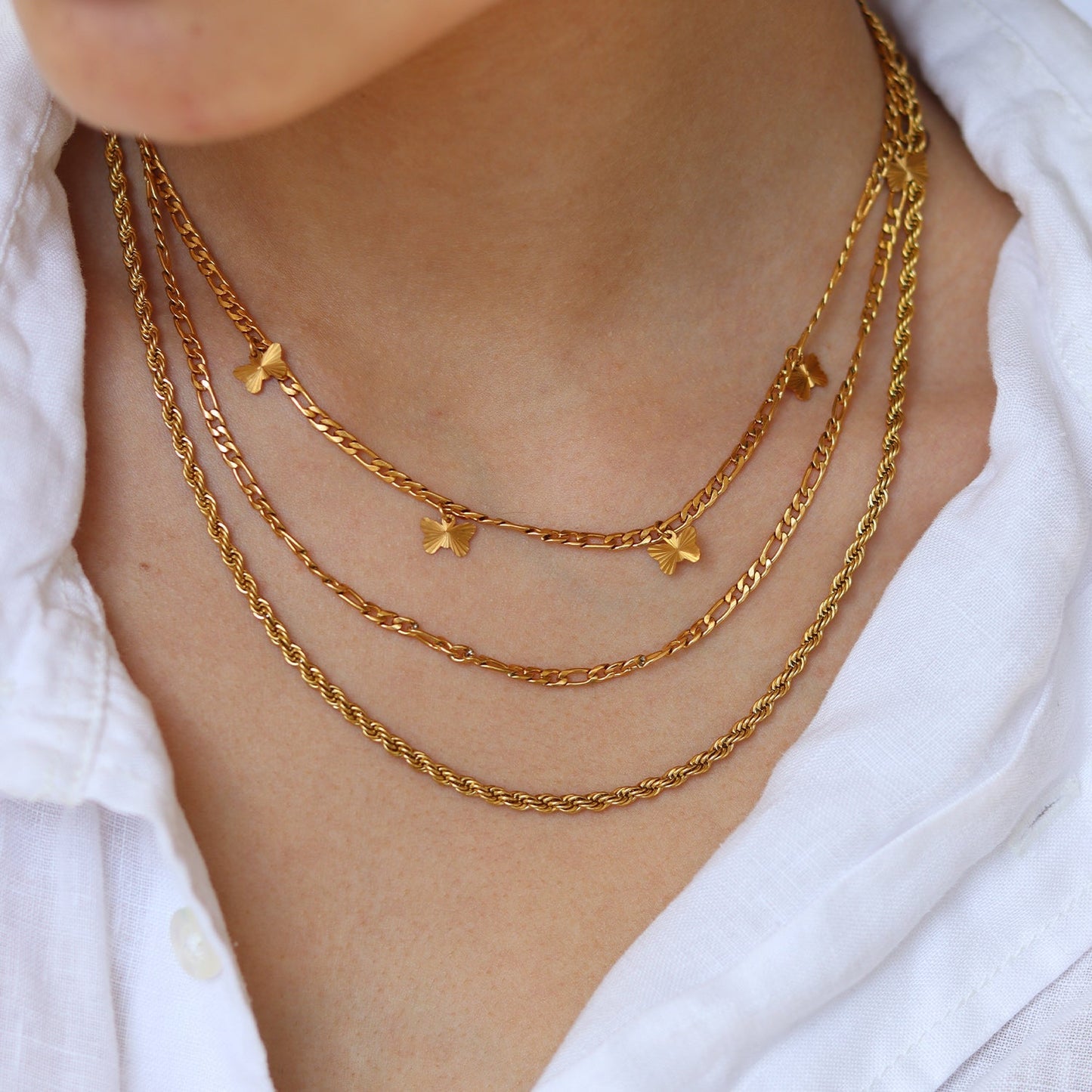 Gouden Ketting Roestvrij Staal 45cm Goudkleurig Model