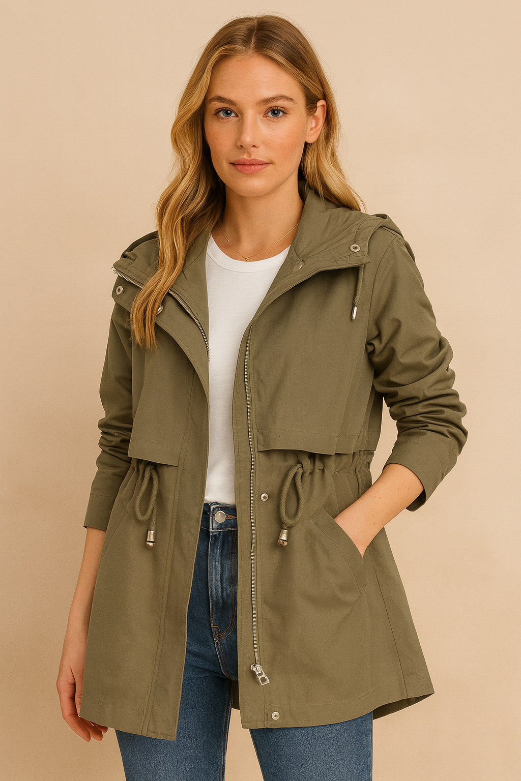 Dames Parka Jas Met Capuchon Waterdicht Modern Koreaans Design - StudioMarella