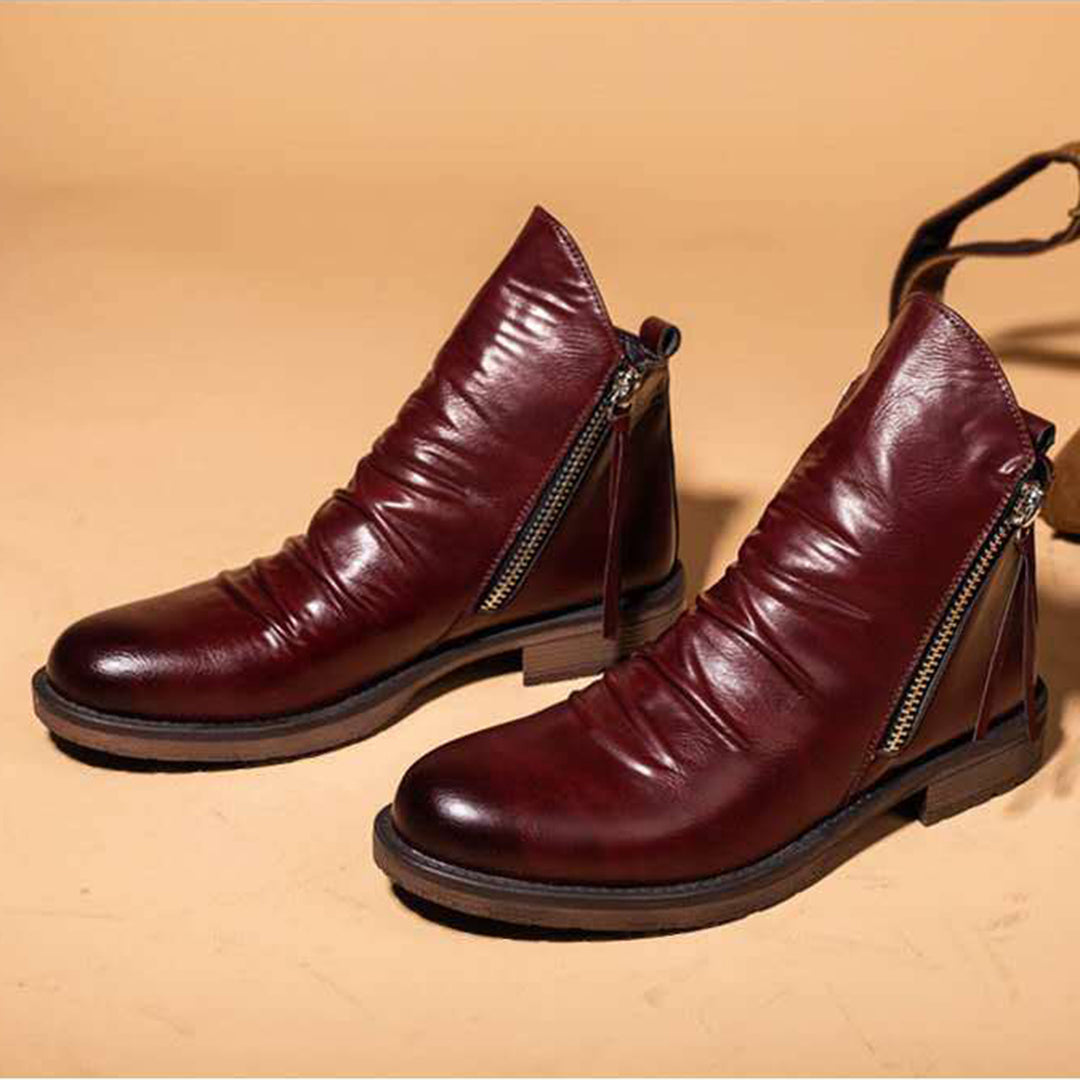 Leren Chelsea Boots Mannen Elegant Design Zwart