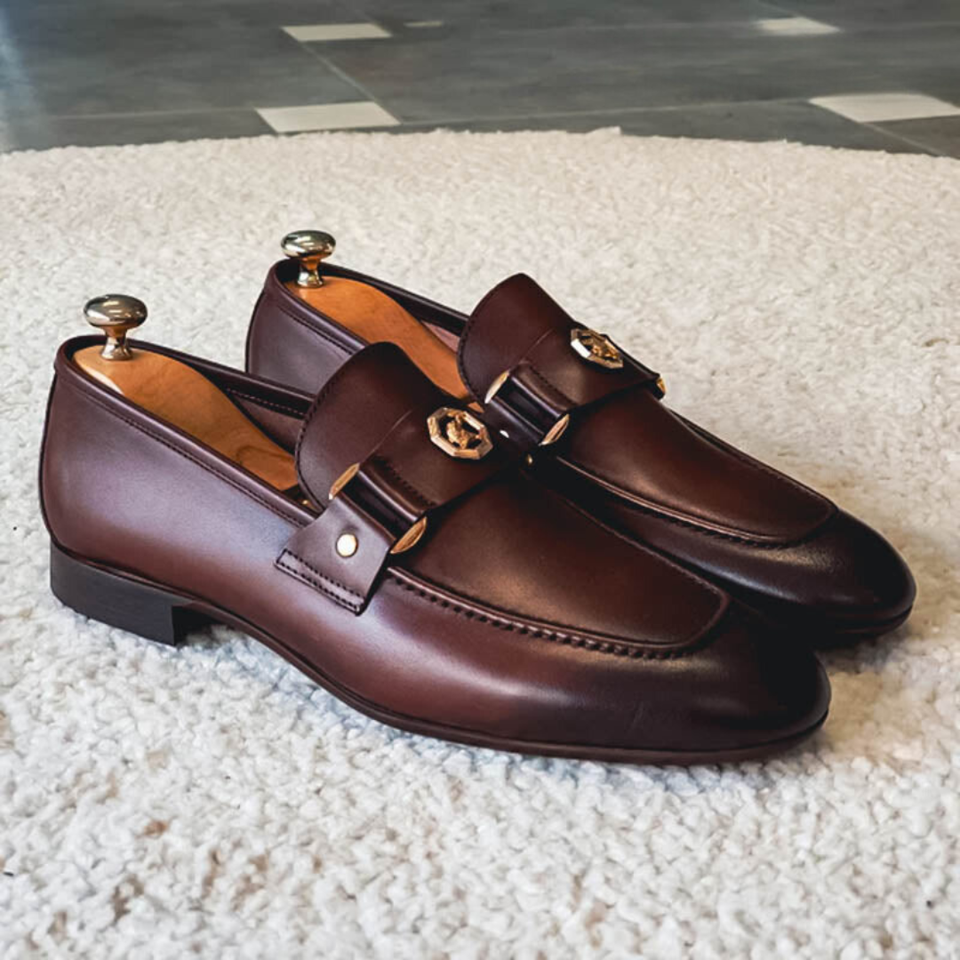 Leren Heren Loafers Met Gouden Detail Luxe Uitvoering - StudioMarella