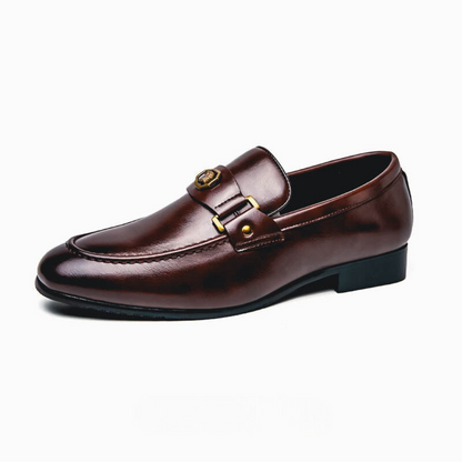 Leren Heren Loafers Met Gouden Detail Luxe Uitvoering