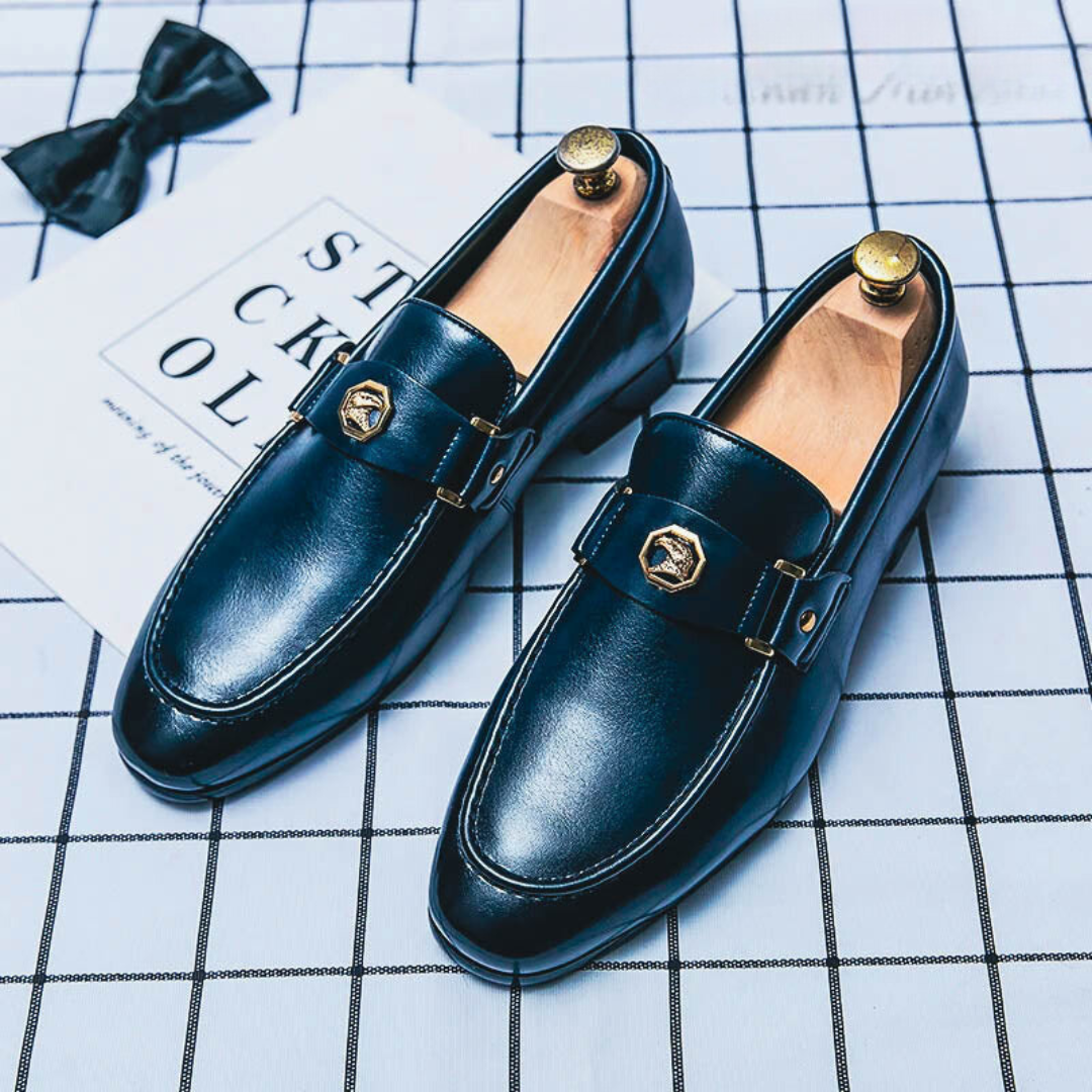 Leren Heren Loafers Met Gouden Detail Luxe Uitvoering