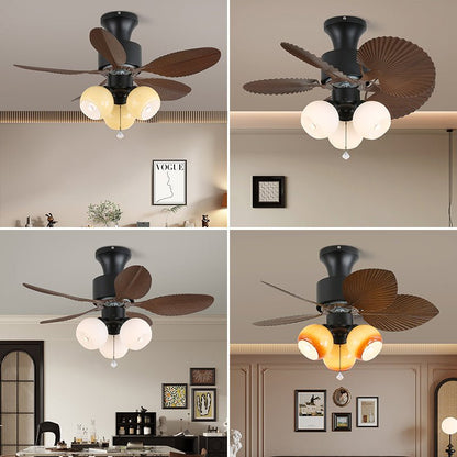 Tropische Plafondventilator met Glazen Verlichting – Ø 81cm – 6 Snelheden & Afstandsbediening