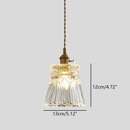 Hanglamp Glas Brons Verstelbare Kabel Woonkamer Eettafel Transparante Glazen Hanglamp Sfeerverlichting Vintage