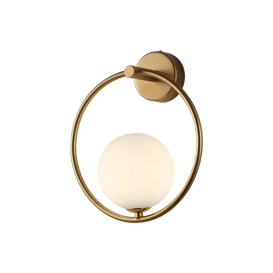 Design Wandlamp Goud Wit Glas Sfeerlicht Modern Interieur Woonaccessoires Stijlvolle Verlichting