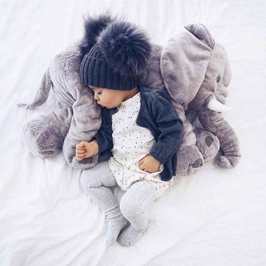 Zacht Pluche Olifant Babykussen 40cm of 60cm Knuffel voor Rust en Slaap
