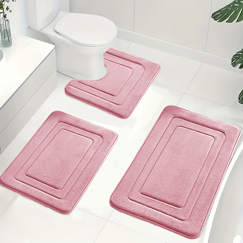 Badkamermattenset 3-delig met antislip en absorberend oppervlak voor extra veiligheid