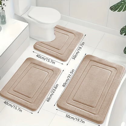 Badkamermattenset 3-delig met antislip en absorberend oppervlak voor extra veiligheid