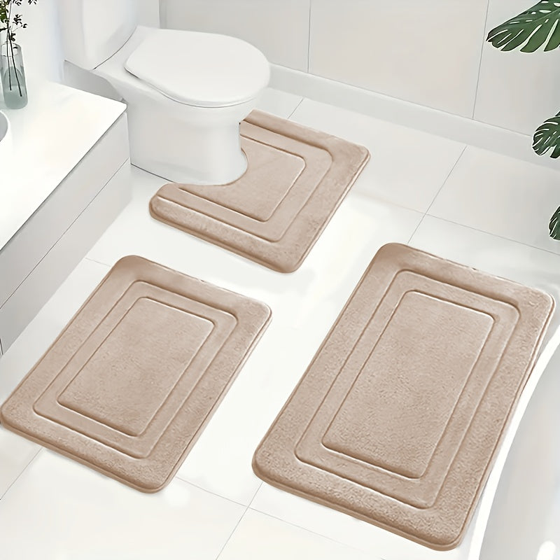 Badkamermattenset 3-delig met antislip en absorberend oppervlak voor extra veiligheid