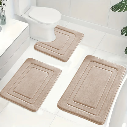 Badkamermattenset 3-delig met antislip en absorberend oppervlak voor extra veiligheid