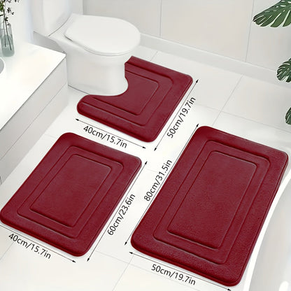 Badkamermattenset 3-delig met antislip en absorberend oppervlak voor extra veiligheid