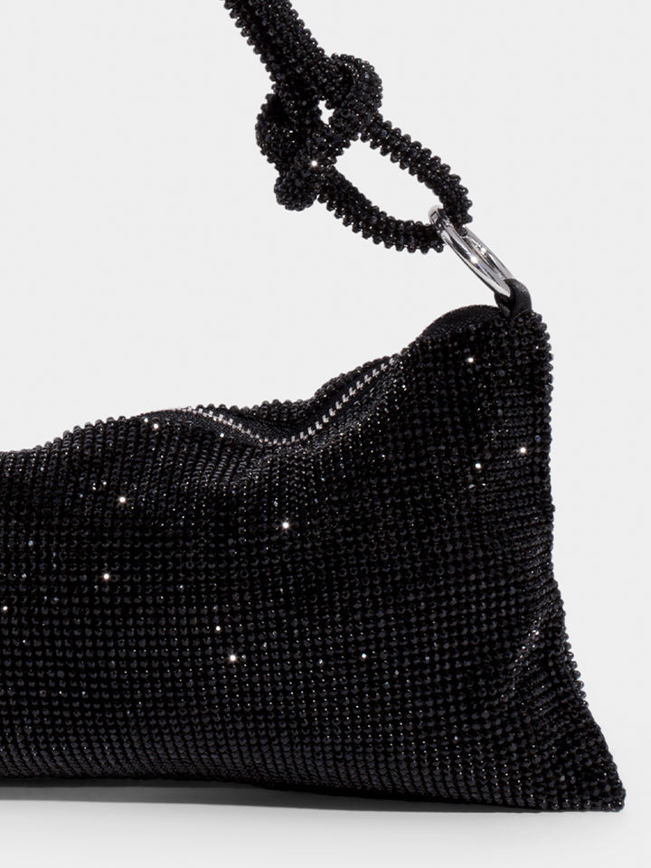 Luxe Schouder tas met Ketting Sluiting Glanzend Leer