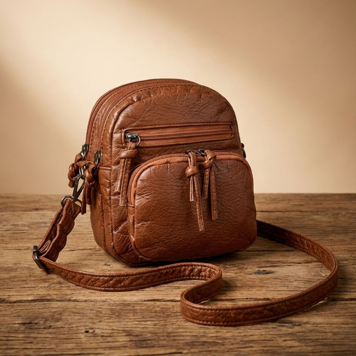 Compacte Schoudertas Dames Leer Elegant Design Bruin Zwart Handtas Crossbody Draagtas Dagelijks Gebruik