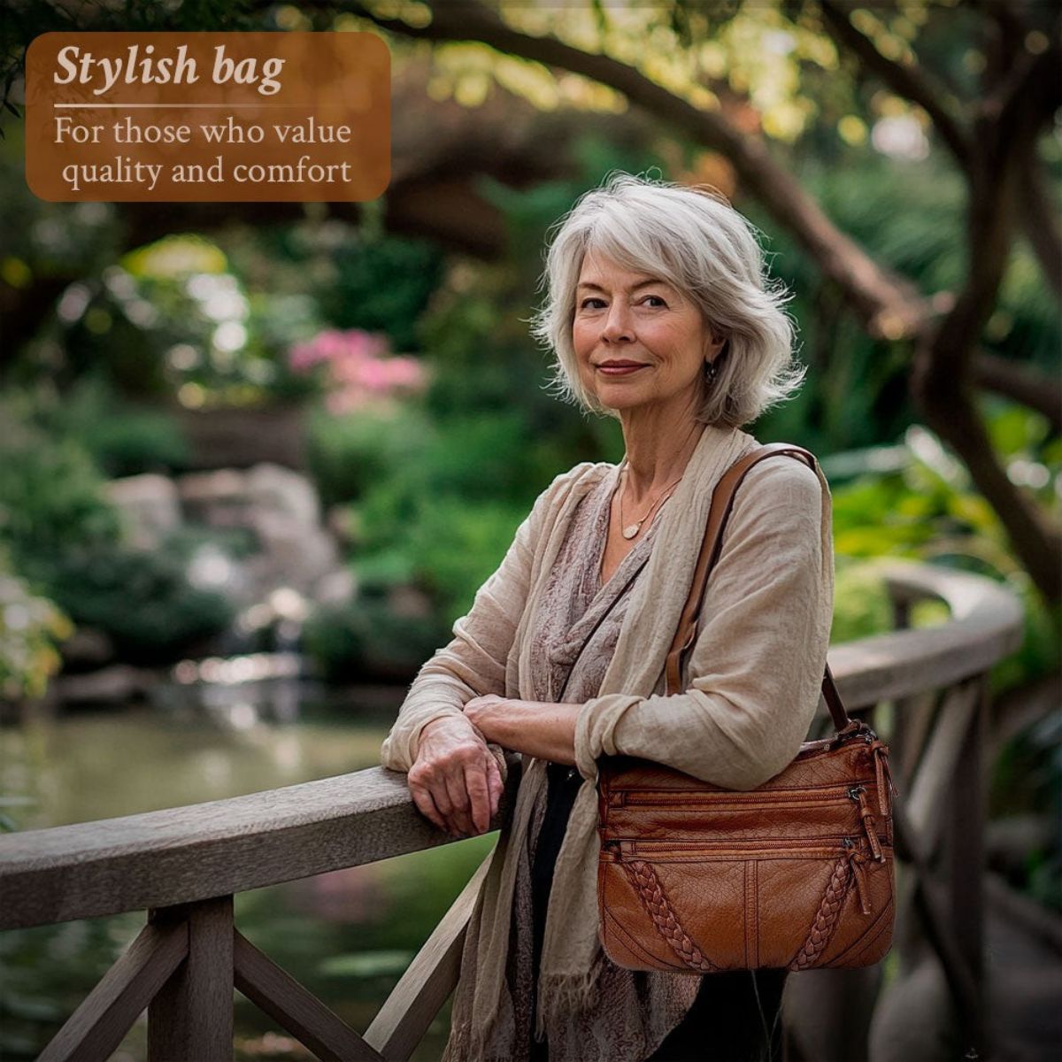 Schoudertas met Verstelbare Riem en Magnetische Sluiting Dames Handtas Crossbody Tas Bruin Zwart Kunstleer