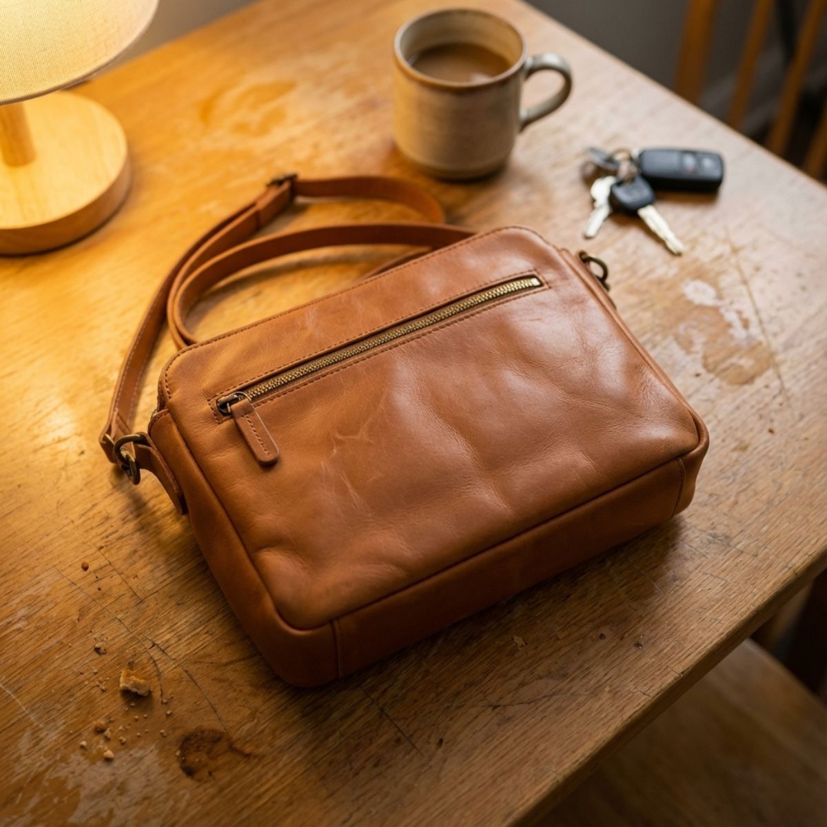 Leren Schoudertas met Geïntegreerde Portemonnee 9 Kaartvakken Compact Dagelijks Gebruik Dames Crossbody