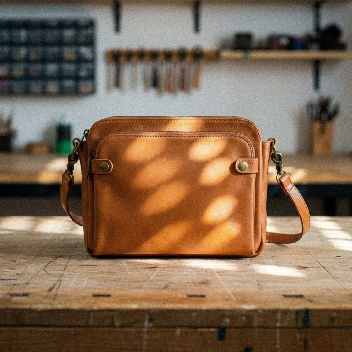 Leren Schoudertas met Geïntegreerde Portemonnee 9 Kaartvakken Compact Dagelijks Gebruik Dames Crossbody