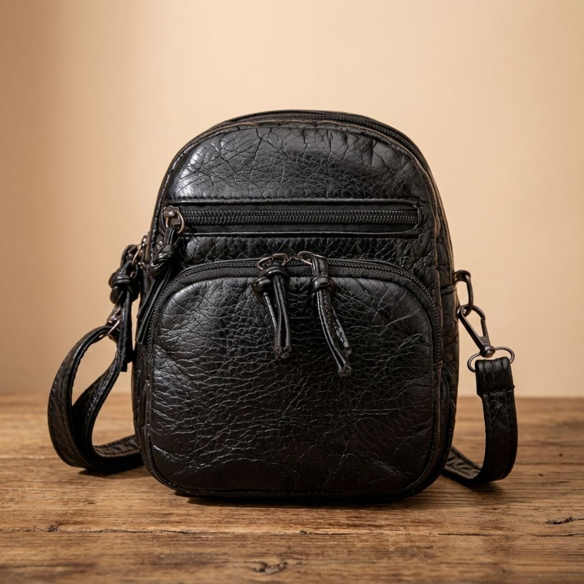 Compacte Schoudertas Dames Leer Elegant Design Bruin Zwart Handtas Crossbody Draagtas Dagelijks Gebruik