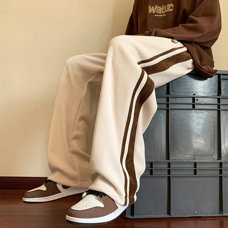 Heren Sweatpants met Strepen Rechte Pijpen Comfortabel