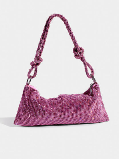 Luxe Schouder tas met Ketting Sluiting Glanzend Leer