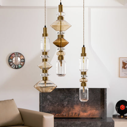 Glazen Hanglamp met Koperen Afwerking en Elegante Bolvorm voor Woonkamer en Eetkamer