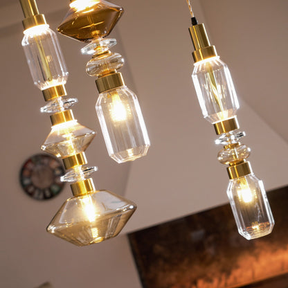 Glazen Hanglamp met Koperen Afwerking en Elegante Bolvorm voor Woonkamer en Eetkamer