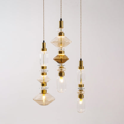 Glazen Hanglamp met Koperen Afwerking en Elegante Bolvorm voor Woonkamer en Eetkamer
