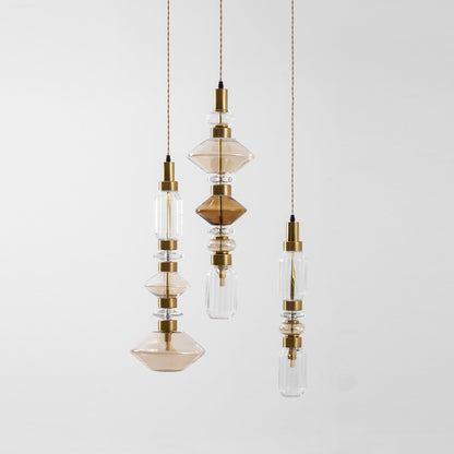 Glazen Hanglamp met Koperen Afwerking en Elegante Bolvorm voor Woonkamer en Eetkamer