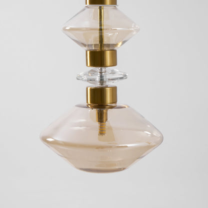 Glazen Hanglamp met Koperen Afwerking en Elegante Bolvorm voor Woonkamer en Eetkamer